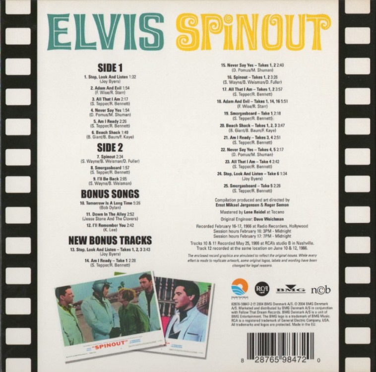 Elvis Presley  Spinout : Back
